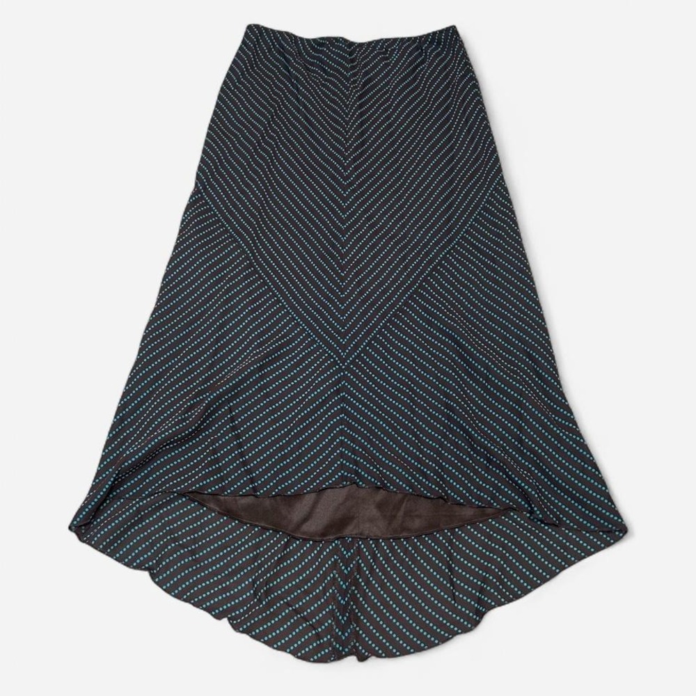 NWT Y2K Express Polka Dot Striped Asymmetrical Midi Skirt Womens S Fairy Boho